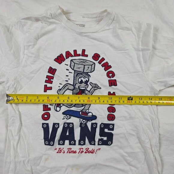 Vans Its Time to Bolt Boys Size Small White Shirt Casual School Walking Outdoors - Picture 6 of 9